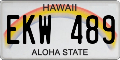 HI license plate EKW489