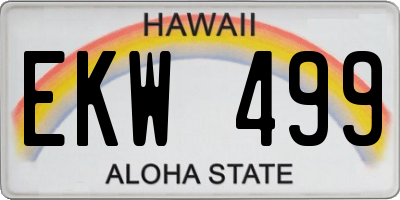 HI license plate EKW499