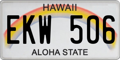 HI license plate EKW506