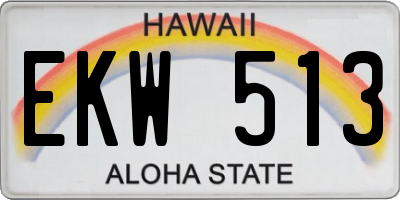 HI license plate EKW513