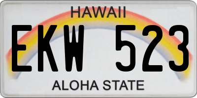 HI license plate EKW523