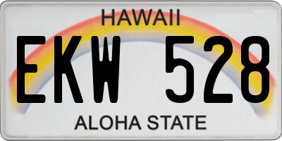 HI license plate EKW528