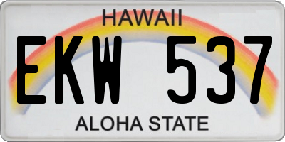 HI license plate EKW537