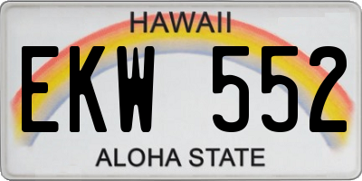 HI license plate EKW552