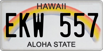 HI license plate EKW557