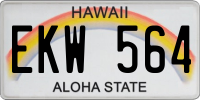 HI license plate EKW564