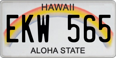 HI license plate EKW565
