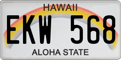 HI license plate EKW568