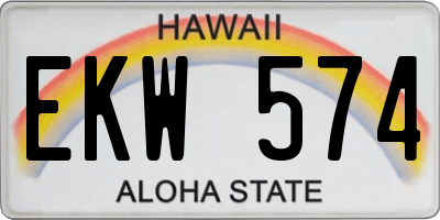 HI license plate EKW574