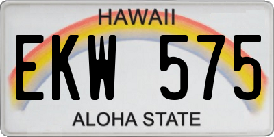 HI license plate EKW575