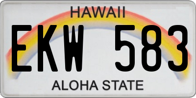 HI license plate EKW583