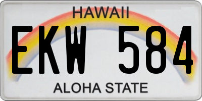 HI license plate EKW584