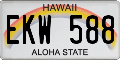 HI license plate EKW588