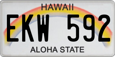 HI license plate EKW592
