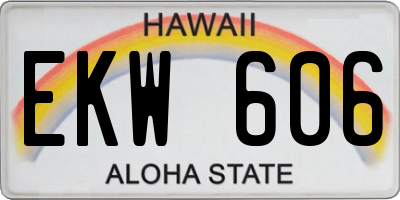 HI license plate EKW606