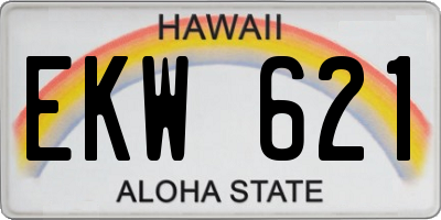 HI license plate EKW621