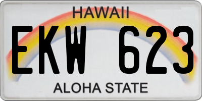 HI license plate EKW623
