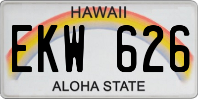 HI license plate EKW626