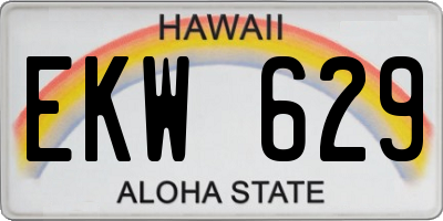 HI license plate EKW629