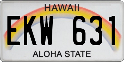 HI license plate EKW631