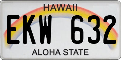 HI license plate EKW632
