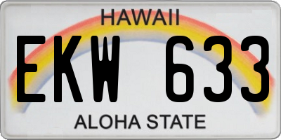 HI license plate EKW633