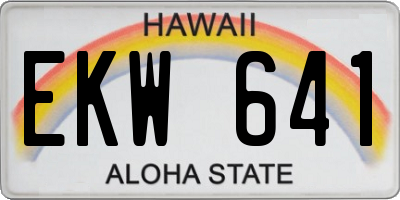 HI license plate EKW641