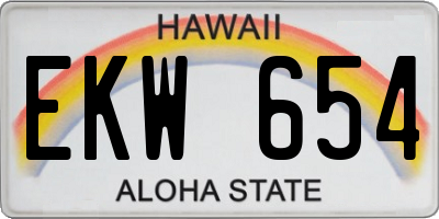 HI license plate EKW654