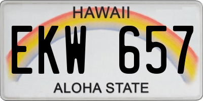 HI license plate EKW657