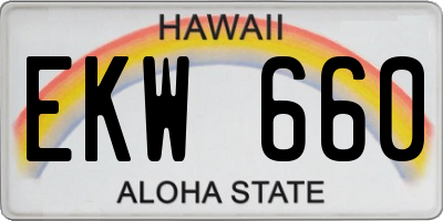 HI license plate EKW660