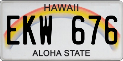 HI license plate EKW676