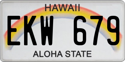 HI license plate EKW679