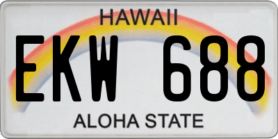 HI license plate EKW688
