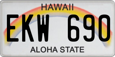 HI license plate EKW690