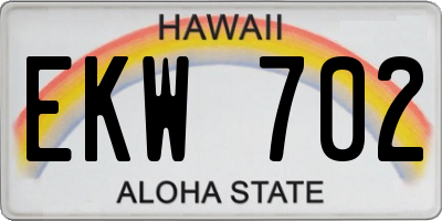 HI license plate EKW702