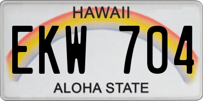 HI license plate EKW704