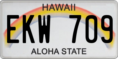 HI license plate EKW709
