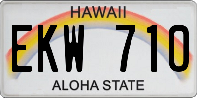 HI license plate EKW710