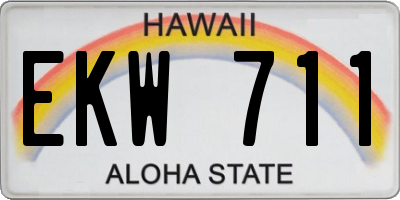HI license plate EKW711