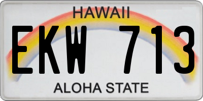 HI license plate EKW713