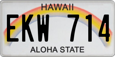 HI license plate EKW714