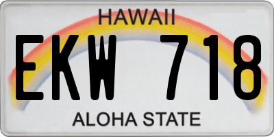 HI license plate EKW718