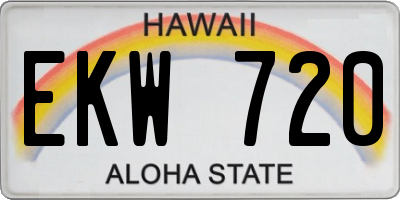 HI license plate EKW720