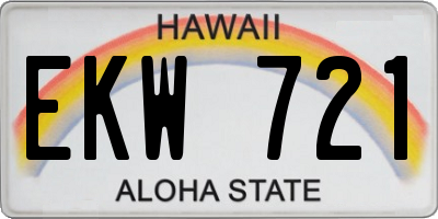 HI license plate EKW721