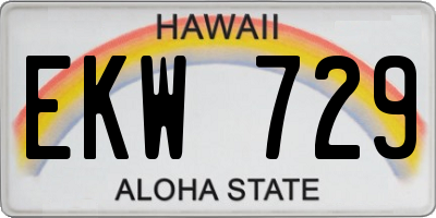HI license plate EKW729