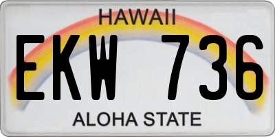 HI license plate EKW736