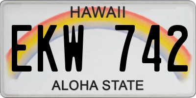 HI license plate EKW742