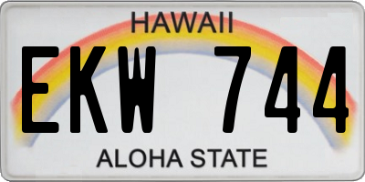 HI license plate EKW744