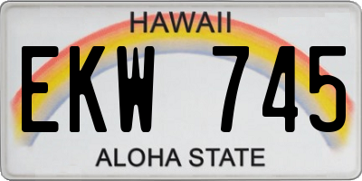 HI license plate EKW745