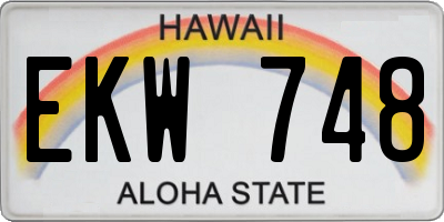 HI license plate EKW748